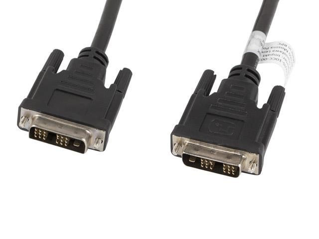 Lanberg DVI-D (18+1) Male to DVI-D (18+1) Male Cable, 1.8m, Black, 16.9 Gbit/s