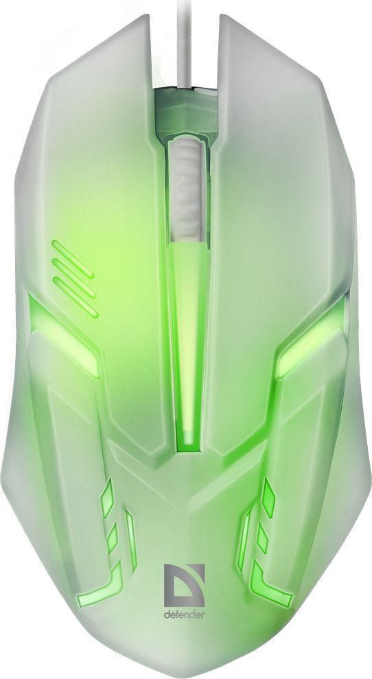 Defender Cyber Gaming Mouse MB-560L, 7-Color RGB Backlighting, White