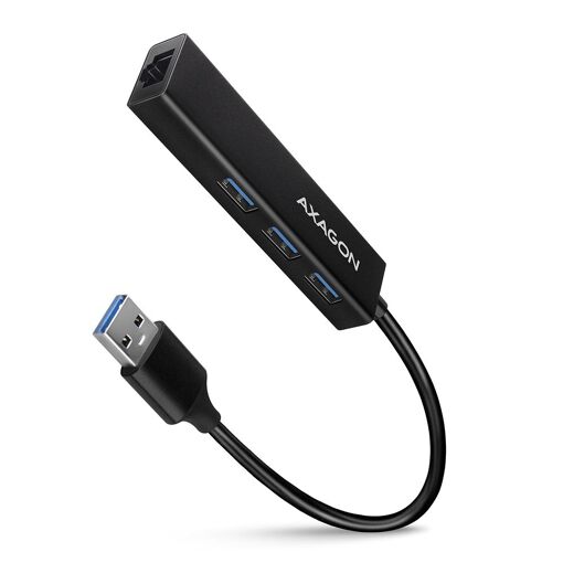 Hub Axagon HMA-GL3A à 3 ports USB 3.0 avec Ethernet Gigabit et fentes microSD