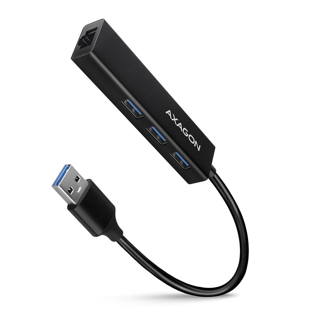 Hub Axagon HMA-GL3A à 3 ports USB 3.0 avec Ethernet Gigabit et fentes microSD