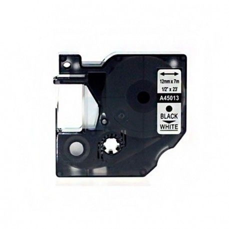 Dymo D1 Compatible Tape - 12mm x 7m Black/White