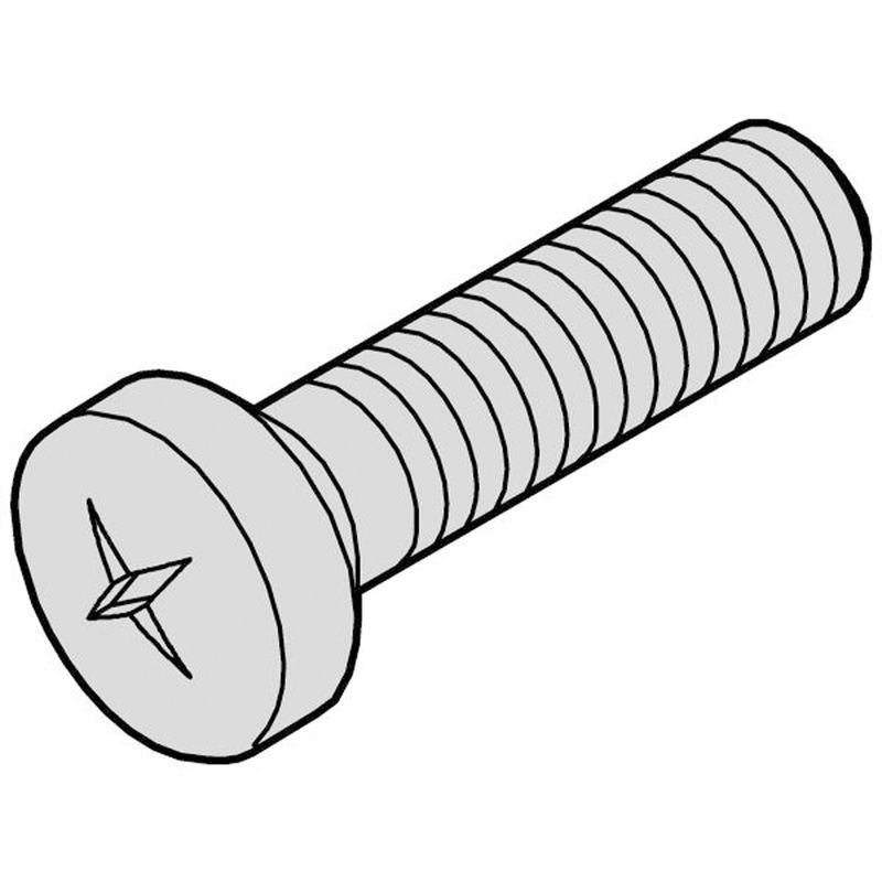 Schroff Pozidrive Cross-Head Screw, M2.5x8, 100 pcs (21101-069)