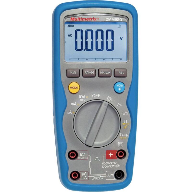 Multimetrix DMM 220 Digital Multimeter, Waterproof (IP67) Cat Iii 1000V, Cat IV 600V Display: 6000 Points Y183222