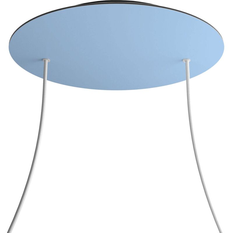 Creative Cables Rose-One XXL Round Rosette, 400mm Diameter with 2 and 4 Side Holes - Blue Sugar Paper, Black