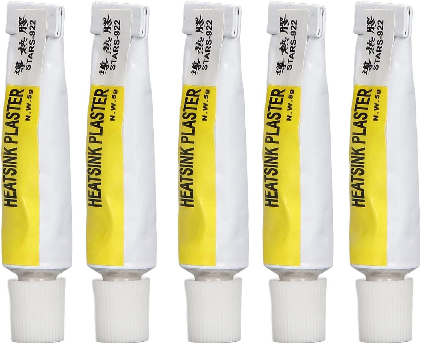 Subzonal Thermal Paste, Silicone Thermal Grease for 3D Printers, Heat-Resistant White Paste, 5 x 5g Tubes, Strong Bond, Safe for Electronics