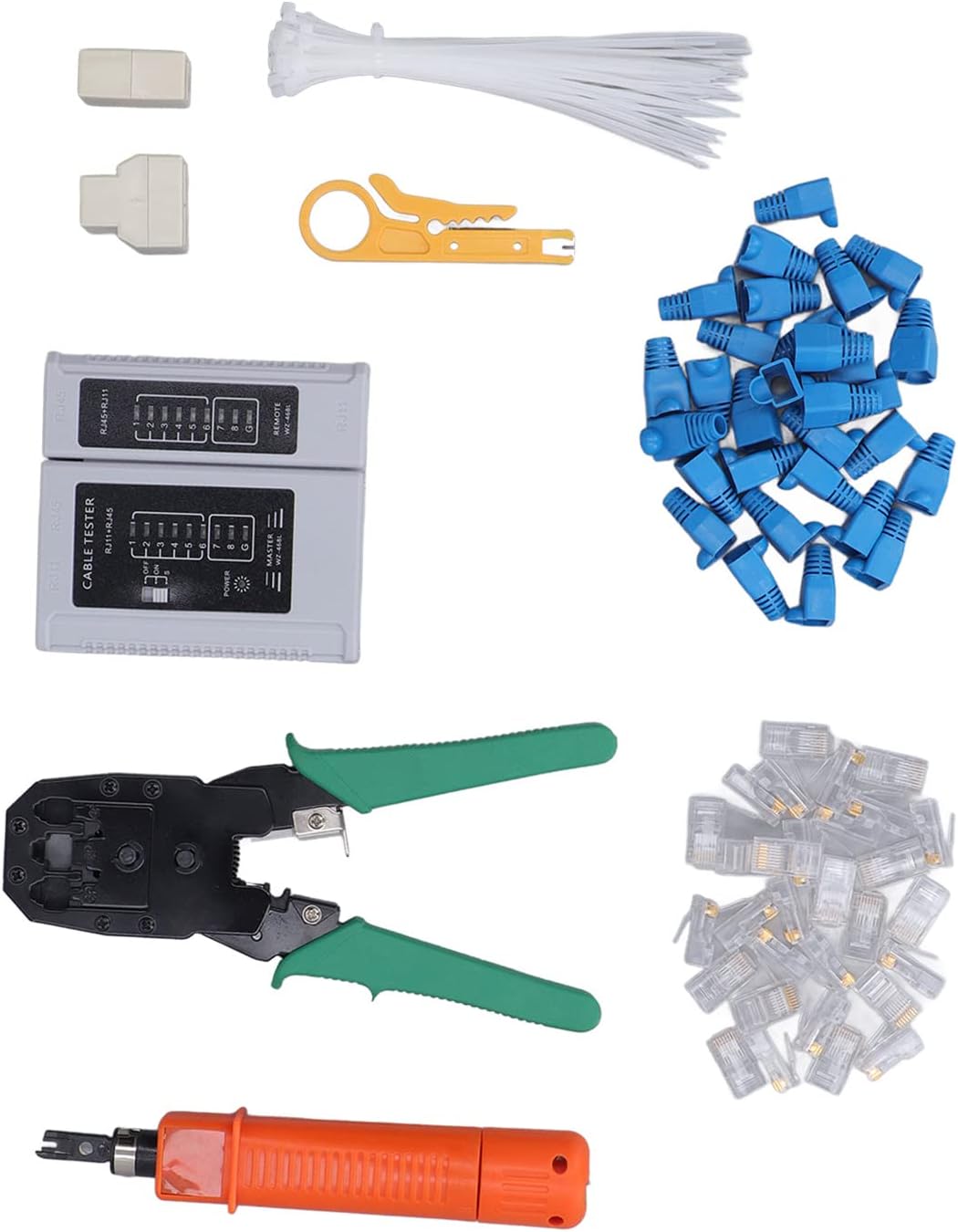 Kit de herramientas de reparación de red - Conector RJ, pinzas y despojador para Cat5, Cat5e, Cat6
