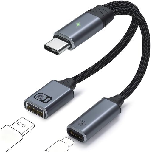 Adaptateur USB C vers USB A - Spliteur OTG avec charge rapide de 100 W et port USB A 2.0