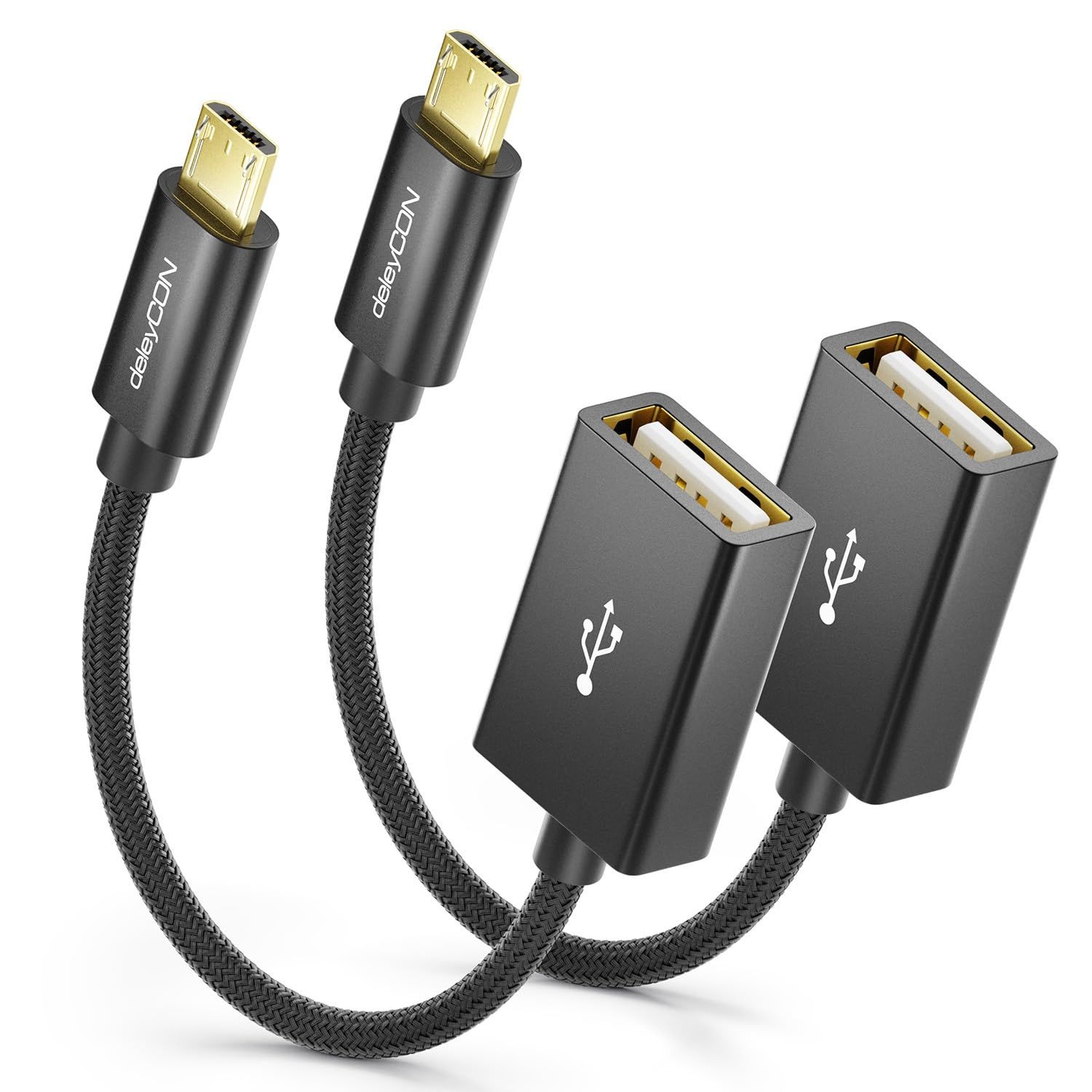 Subzonal 10cm USB 2.0 OTG Adapter - Nylon Cable + Metal Connector