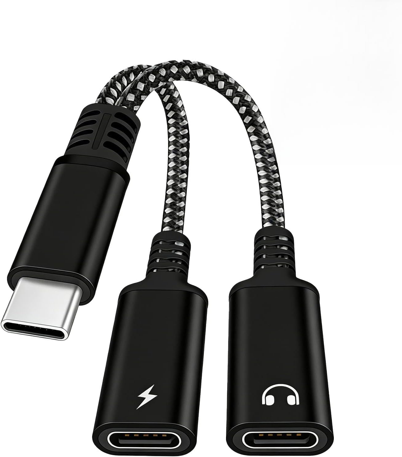 SUBZONAL USB-C 2-in-1 Adapter for Fast Charging and Audio: Dual Use Cable for Headphones and Charger - Compatible with Samsung Galaxy S23/S22/S21, Xiaomi Mi 11/Mi 10 and Plus - Portable and Durable