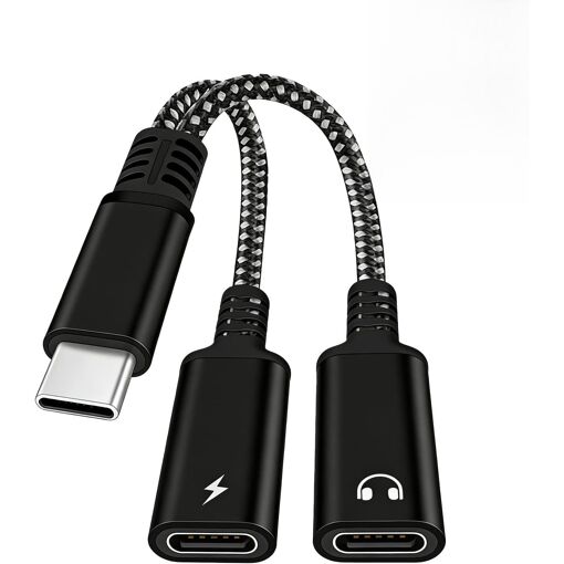 SUBZONAL USB-C 2-in-1 Adapter for Fast Charging and Audio: Dual Use Cable for Headphones and Charger - Compatible with Samsung Galaxy S23/S22/S21, Xiaomi Mi 11/Mi 10 and Plus - Portable and Durable