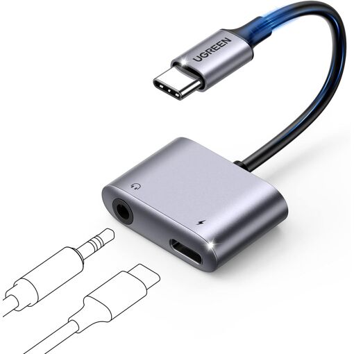 Adaptateur USB-C vers Jack 2 en 1 - Audio et charge rapide 60W PD