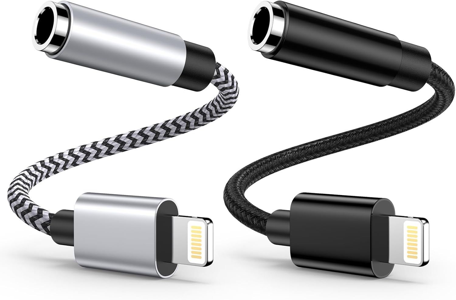 Subzonal iPhone Jack Adapter 2-Pack MFi Certified, Lightning to 3.5mm Headphone Jack Cable