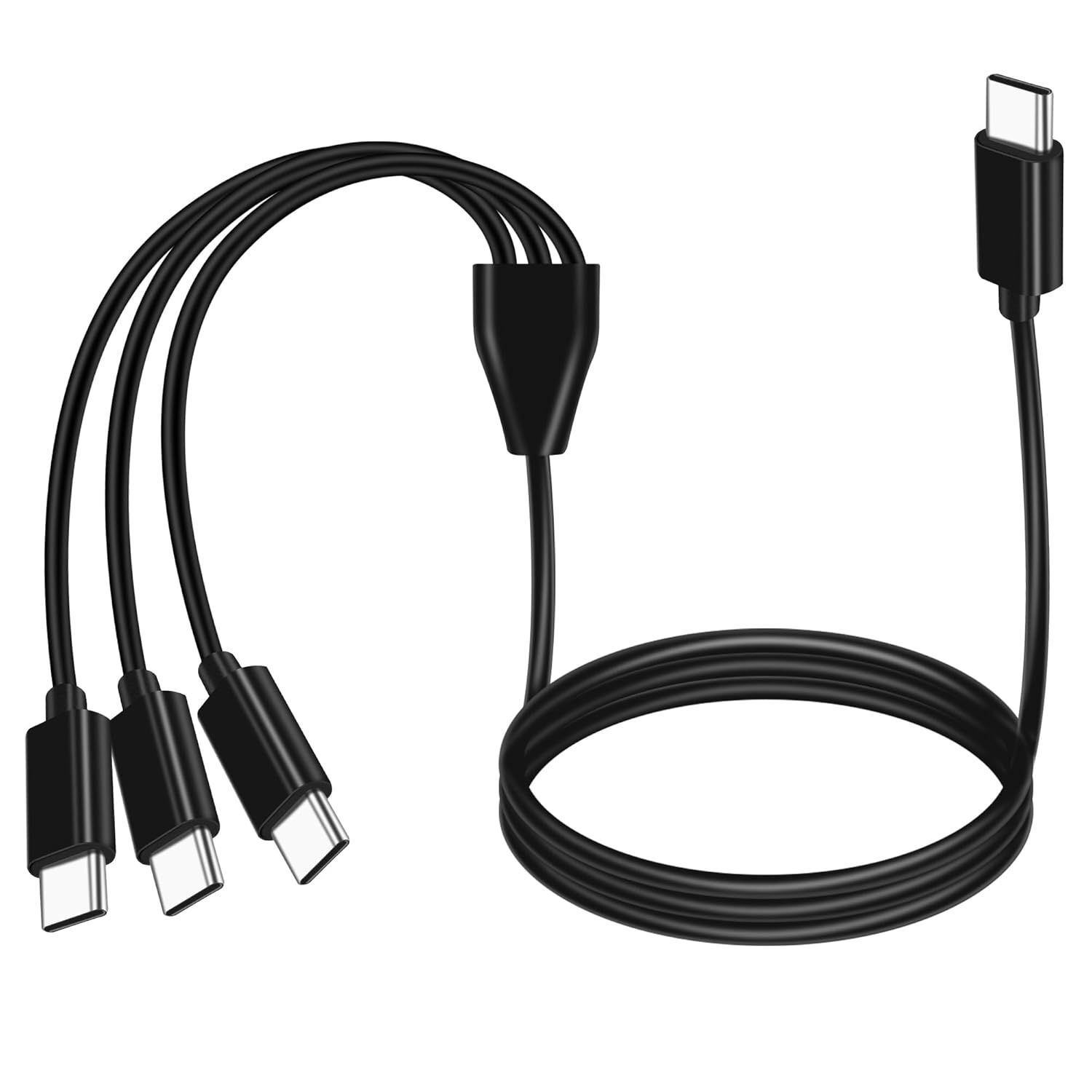 Splitter de cable Subzonal USB Tipo C, puerto de carga 3 en 1, para teléfonos, tabletas y computadoras portátiles (1 m)