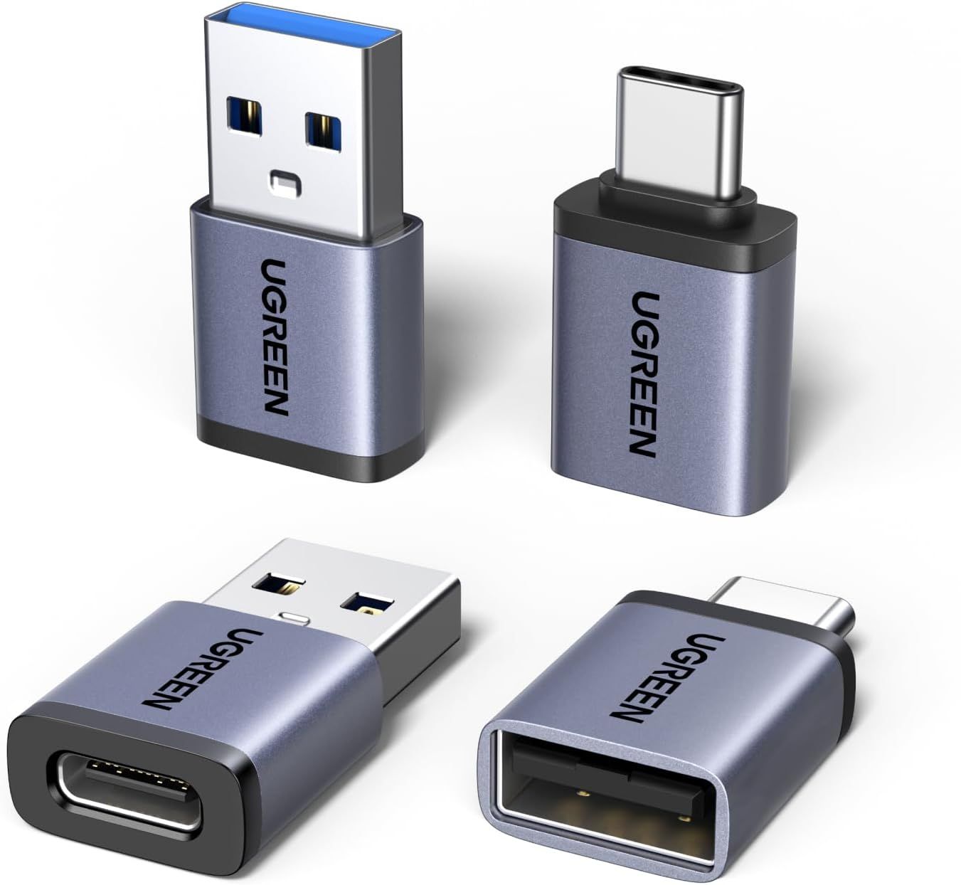 SUBZONAL USB C to USB A OTG 10Gbps Adapter Set of 4 - Quick Charge & Data Sync