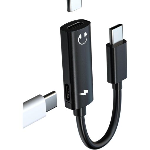 Adaptateur USB-C double 2 en 1 (charge et audio simultanés)