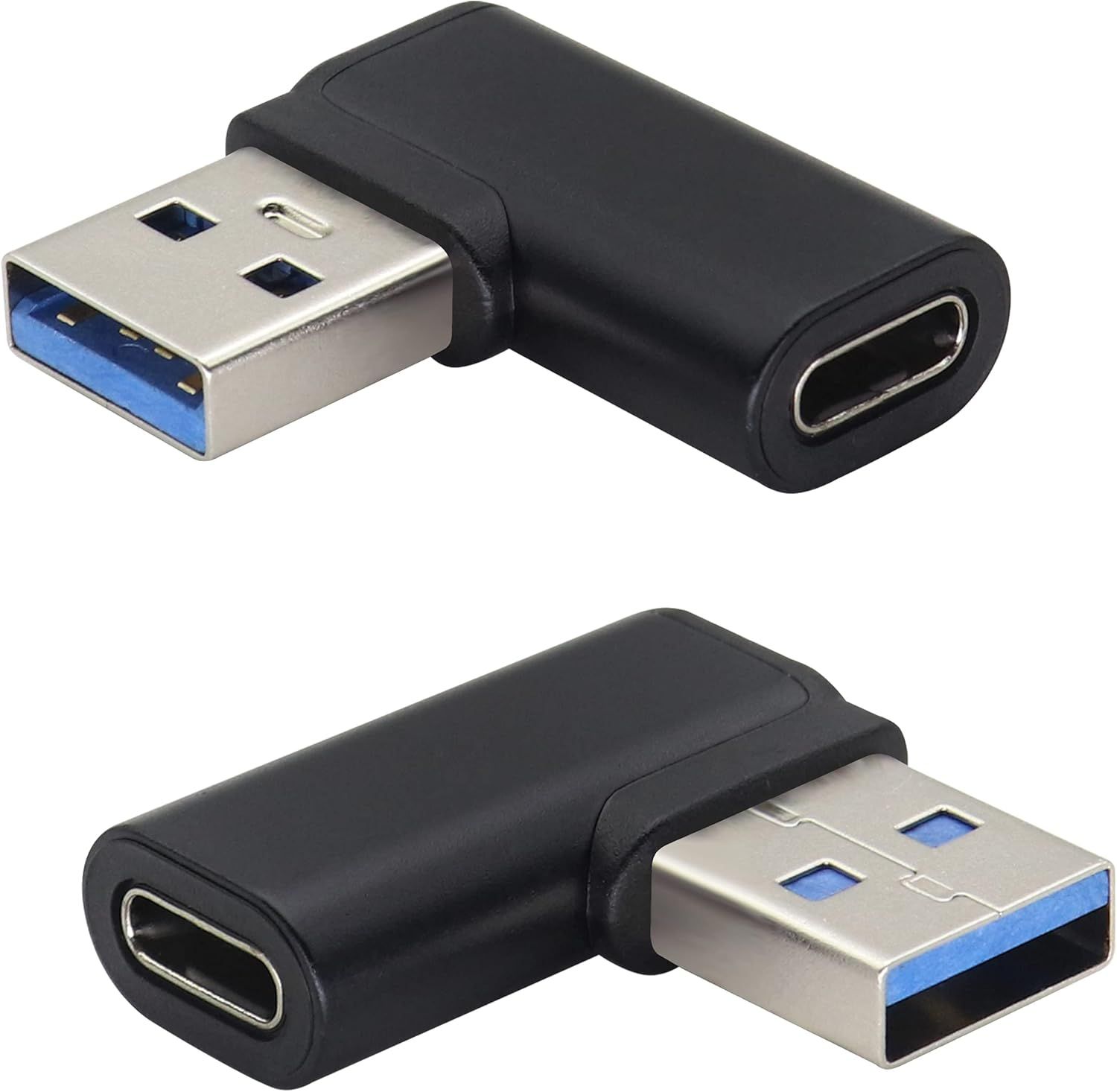 USB C to USB 3.0 Adapter - 90 Degree Angle, 2-Pack
