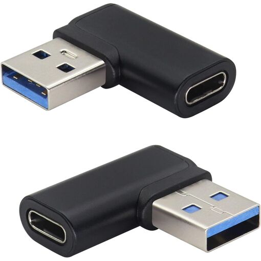 Adaptateur USB C vers USB 3.0 - Angle de 90 degrés, paquet de 2