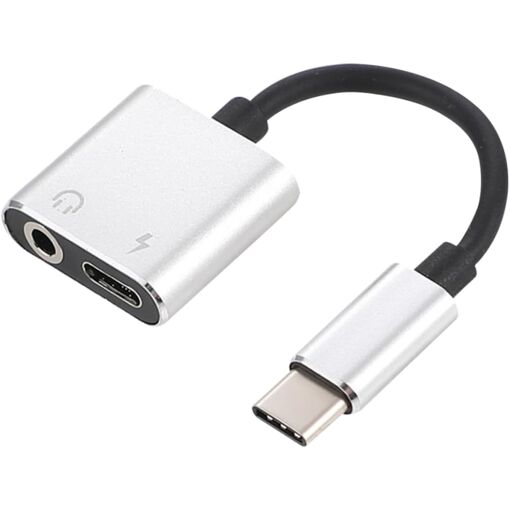 USB-C to 3.5mm Audio Adapter for Headphones and Charging