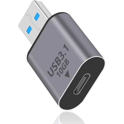 Adaptateur USB C vers USB, transfert de données à haute vitesse de 10 Gbps, charge rapide pour iPhone, MacBook, PC, ordinateur portable