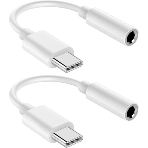 USB-C to 3.5mm Auxiliary Adapter Set - White