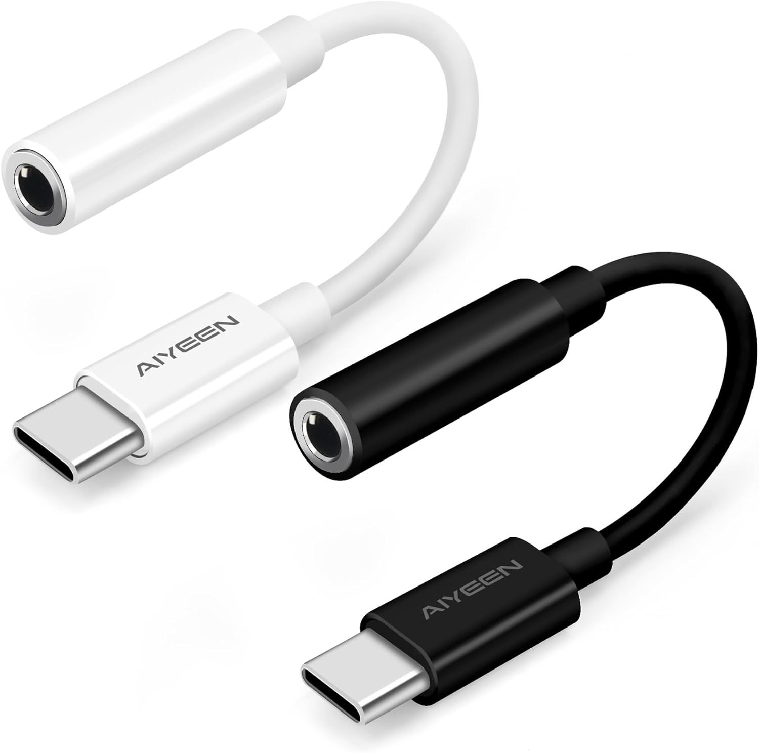 Adaptador USB C a 3.5mm para Auriculares (Paquete de 2) - Audio de Alta Resolución, Diseño Compacto, Compatible con iPhone 15, Samsung, Pixel y Más
