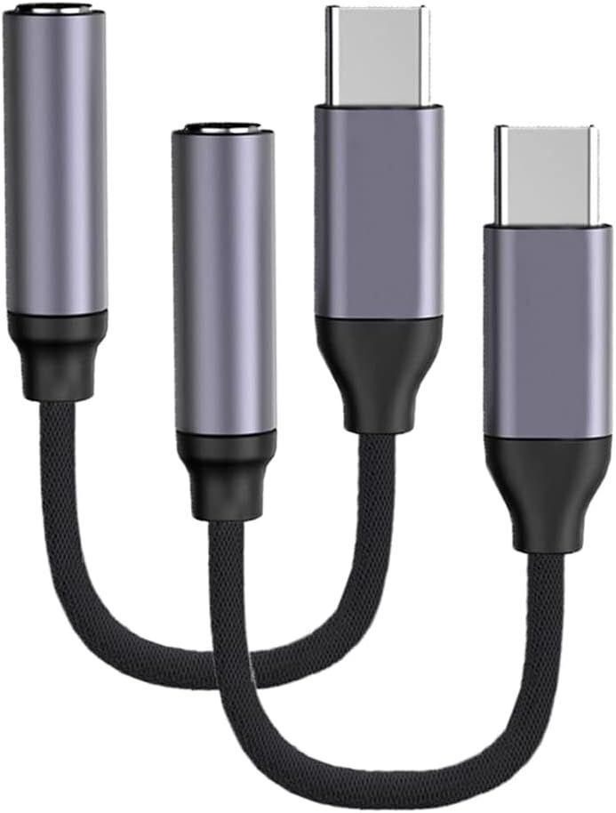 Adaptador USB-C a Jack de 3.5 mm (Pack de 2) SUBZONAL - Adaptador Tipo-C a Conector para Auriculares Compatible con Samsung Galaxy S22, S21, Huawei Pixel