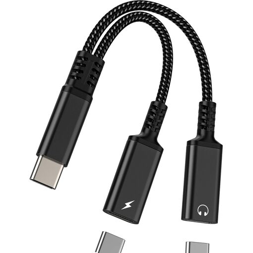 Adaptateur casque USB C 2 en 1 avec double prise et DAC intégré - Compatible iPhone 15 Pro
