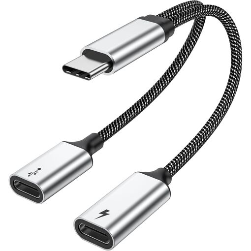 USB-C Splitter, 60W Power Delivery (PD) 2-in-1 Adapter