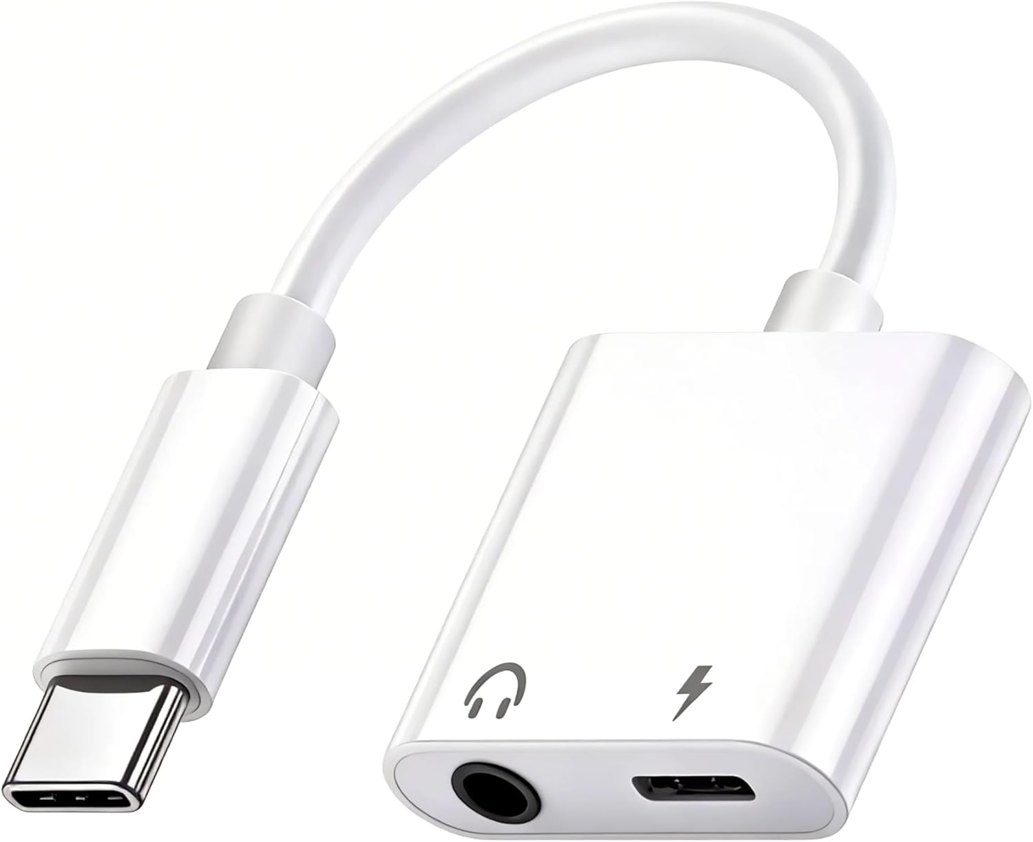 Adaptador USB-C a Auriculares (2 en 1) - Carga Rápida 15W y Transferencia de Datos, para Samsung, iPhone 15 Pro Max Plus, iPad Air M