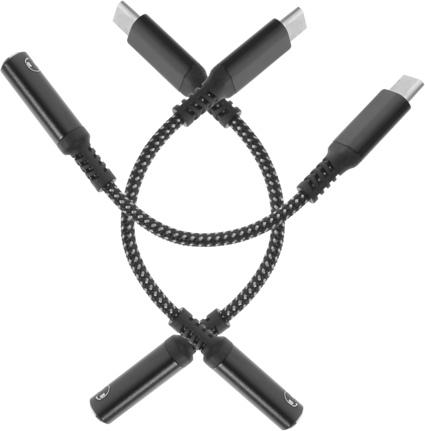 Subzonal 3-Piece Audio Adapter USB-C to Jack for Headphones - Lot of Adaptors for Smartphones without a 3.5mm Jack Cable