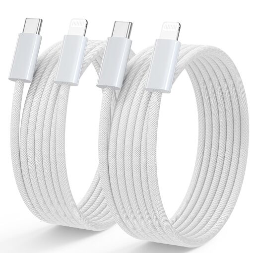 Subzonal USB C to Lightning Cable, 1M+1M, MFi Certified, Fast Charging iPhone Cable USBC to Lightning for iPhone 14/13/12/11 Pro Max/Pro/Plus/XS/XR/X/8/7/SE
