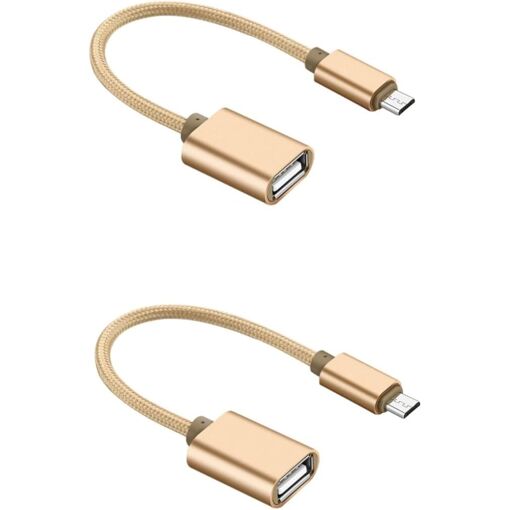Subzonal 2-Piece OTG USB Data Cable Adapter with Gold Plating for Phones and Tablets