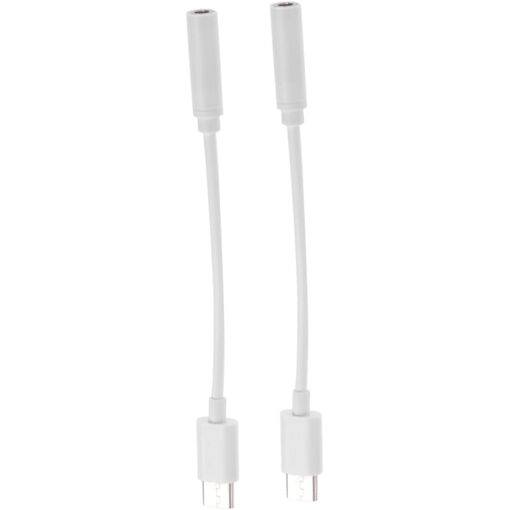 USB-C to 3.5mm Audio Adapter - 2 Pack, Anti-Tangle Cable for Smartphone and Headphones