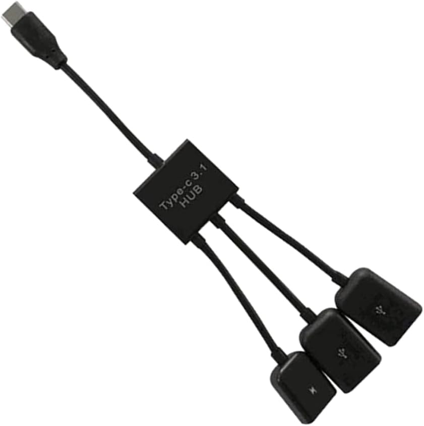 Subzonal USB Type-C OTG Hub Cable - Portable and Practical with Power Supply, Black