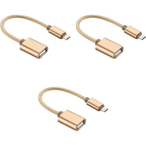 SUBZONAL 3-Piece USB OTG Adapter Cable - Gold Plated Connectors