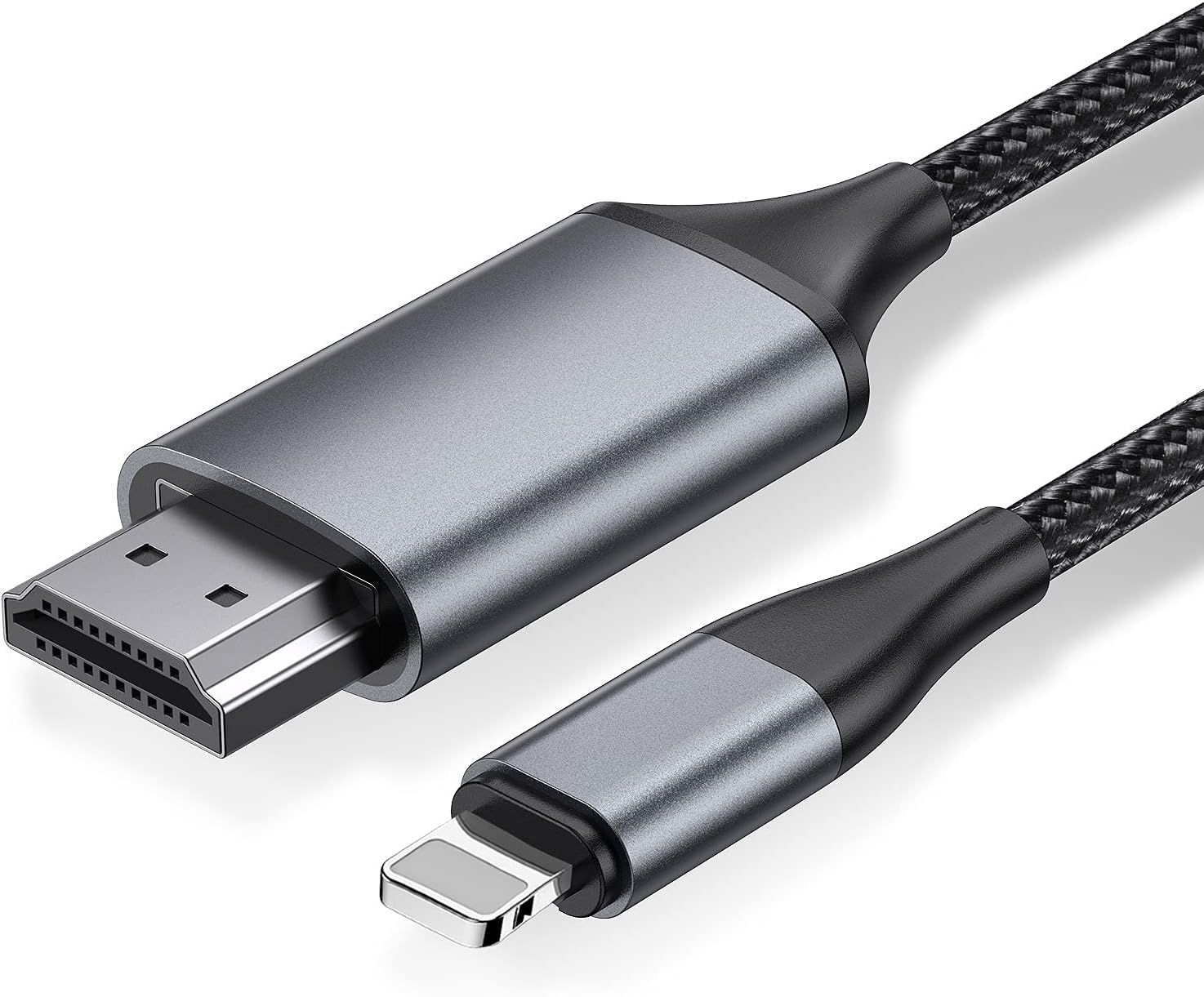 Adaptateur Lightning vers HDMI 2.0m pour iPhone 14/13/12 et YouTube vers TV - Résolution HD 1080P (iOS 18/17 - Non compatible iPhone 16/15/Netflix)
