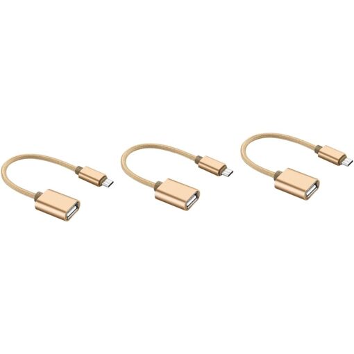 Subzonal OTG Cable 3 Pieces for Smartphones - USB Data Line Adapter Plated Gold