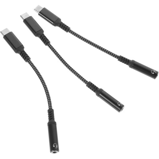 Subzonal 3-Piece Audio Adapter USB-C to Jack Headphone Converter with USB Type-C Cable Bundle