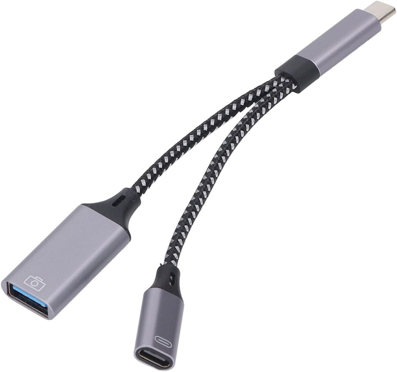 Adaptador USB C a USB OTG y cable cargador, divisor USB C OTG 2 en 1 con carga rápida