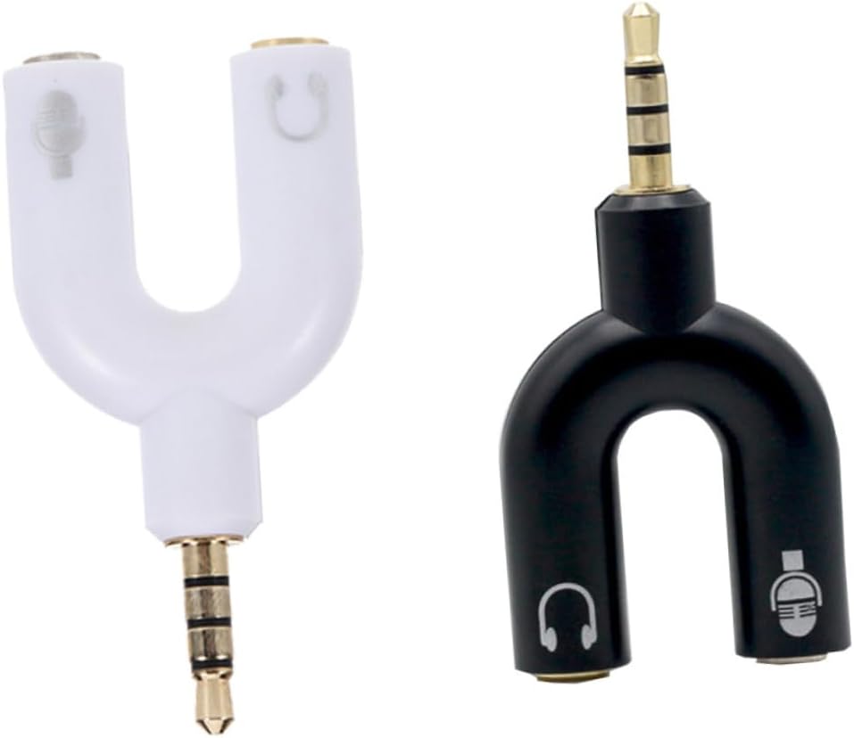 Adaptador de audio Subzonal de dos piezas, dividor Y para auriculares y micrófono