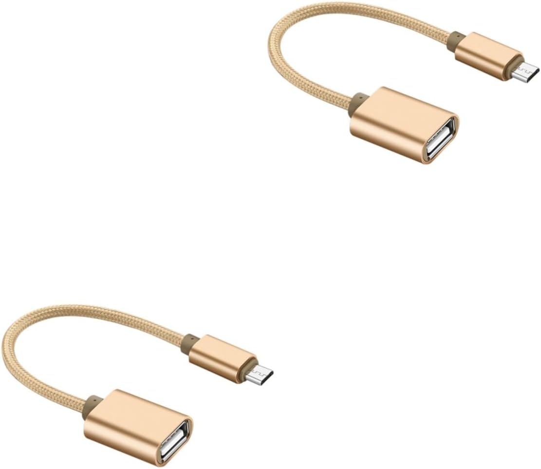 SUBZONAL 2-Piece OTG USB Cable Adapter for Data Transfer Compatible with Smartphones and Tablets Gold Plated Connector for Music and Videos