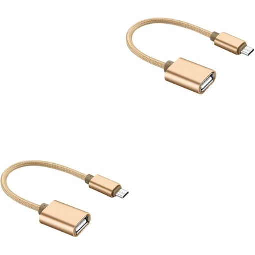 SUBZONAL 2-Piece OTG USB Cable Adapter for Data Transfer Compatible with Smartphones and Tablets Gold Plated Connector for Music and Videos
