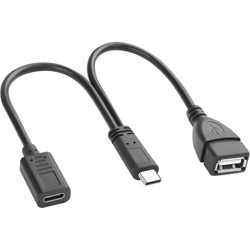USB Type-C OTG Cable Splitter, 1ft