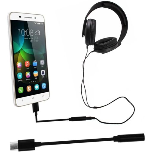 USB-C to 3.5mm Headphone Adapter (3 Pieces) - Black