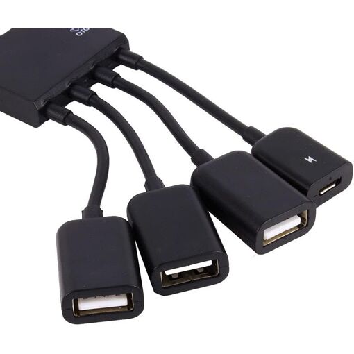 Hub Adaptador USB OTG Subzonal - Estación host multifuncional de 4 puertos para tableta y teléfono inteligente