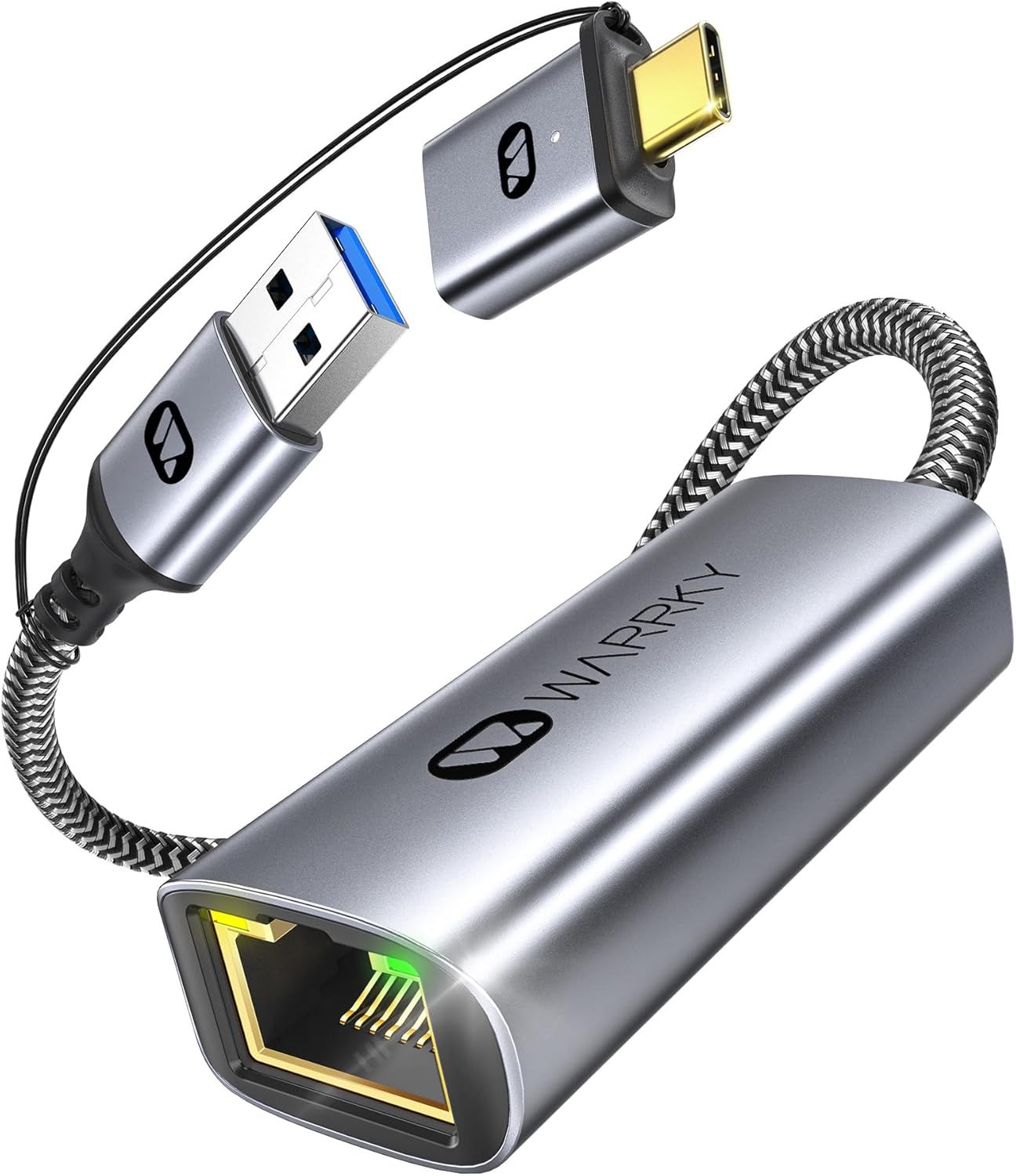 SUBZONAL USB Ethernet Adapter, 1Gbps, 2-in-1 USB 3.0 to RJ45 LAN Network Adapter