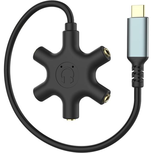 Subzonal USB C to 3.5mm Headphone Adapter - 5-in-1 Audio Splitter Cable