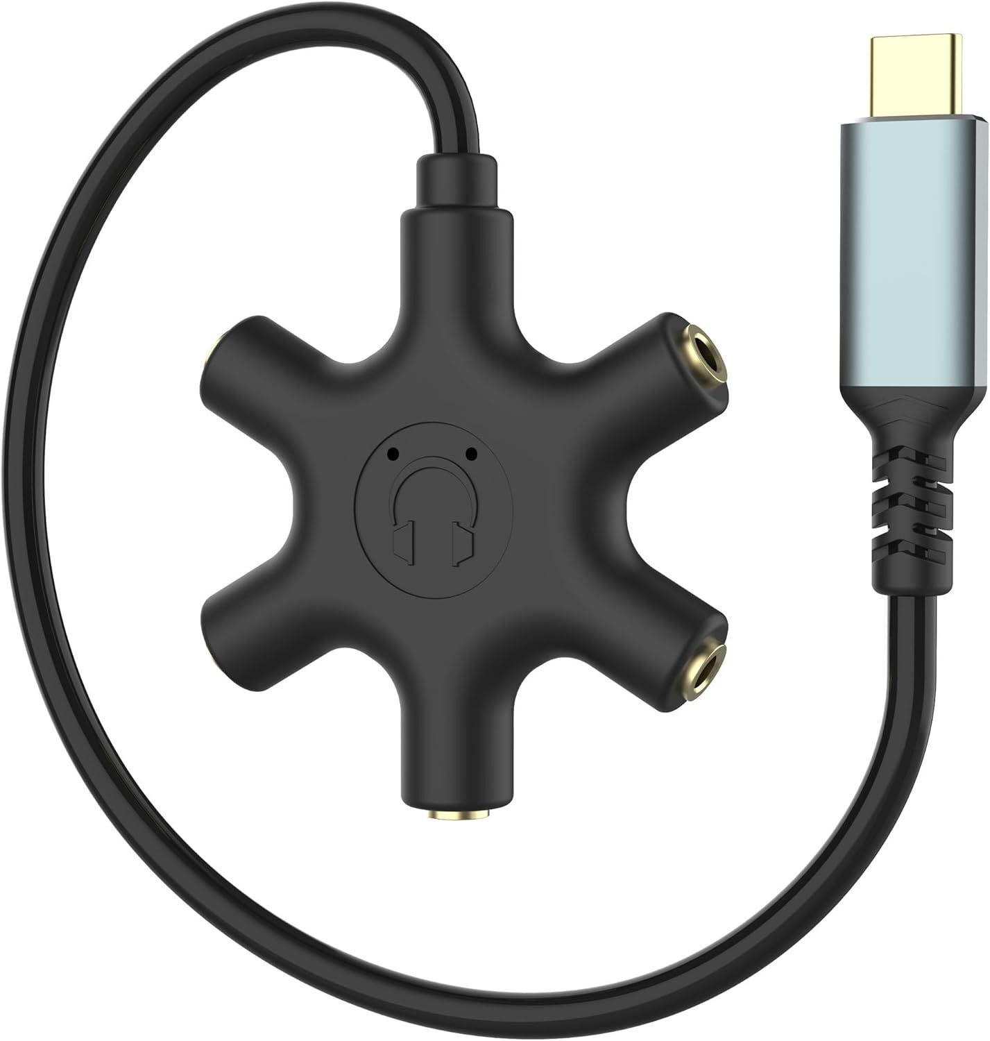 Subzonal USB C to 3.5mm Headphone Adapter - 5-in-1 Audio Splitter Cable