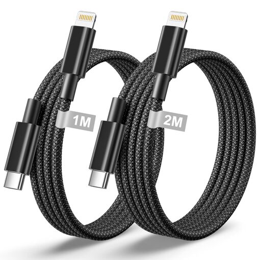 SUBZONAL USB C to Lightning Cable, 1M + 2M Pack