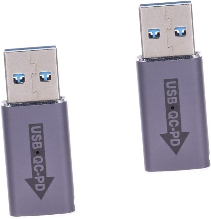 Subzonal 2-Piece USB Adapter to USB-C with Quick Charge Converter - Portable and Lightweight for Mobile Devices